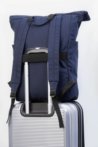 Sac à dos en toile recyclée Rebyss Roll - Bleu Foncé