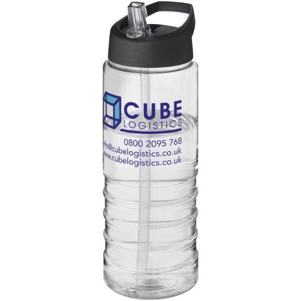 H2O Treble 750 ml sportovní lahev s víčkem s hubičkou - Průhledná / Černá