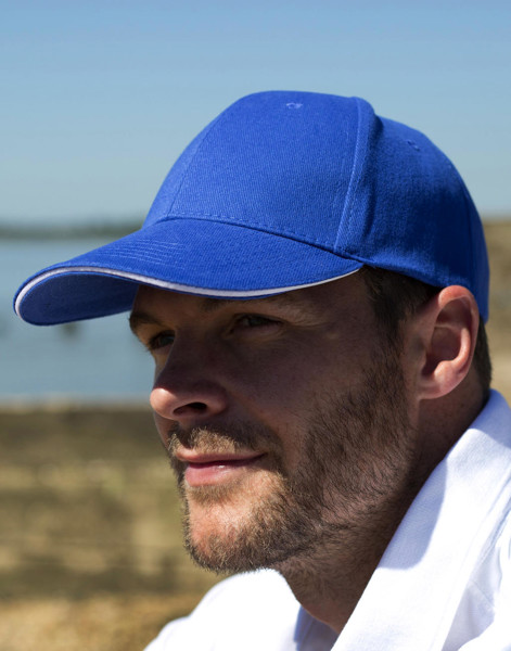 Memphis Low Profile Sandwich Peak Cap - Black / Red / ONE SIZE