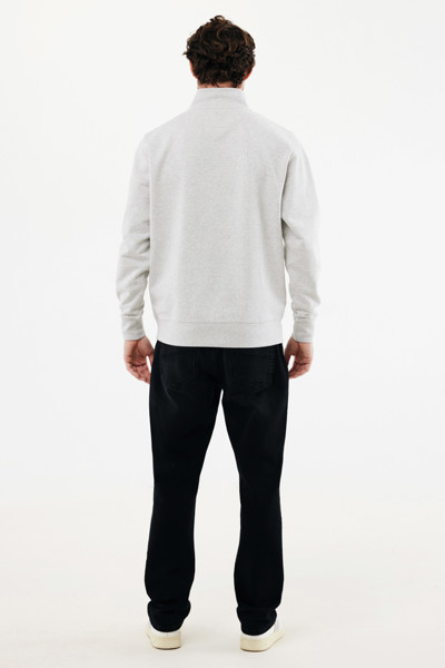 Svetr se čtvrtečním zipem IQONIQ Elgon z recykl. bavlny - Light Heather Grey / L