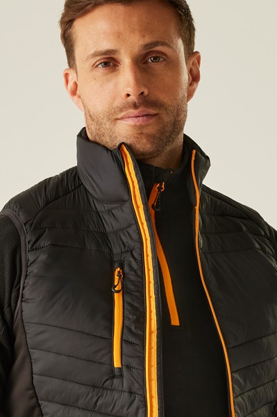 Navigate Hybrid Bodywarmer - Black / Orange Pop / M