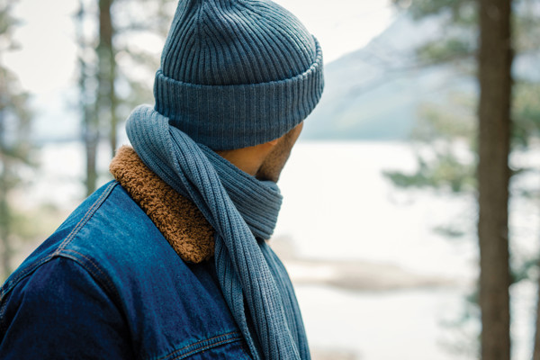 Pletená šála 180x25cm Impact z Polylana® AWARE™ - Sage Blue