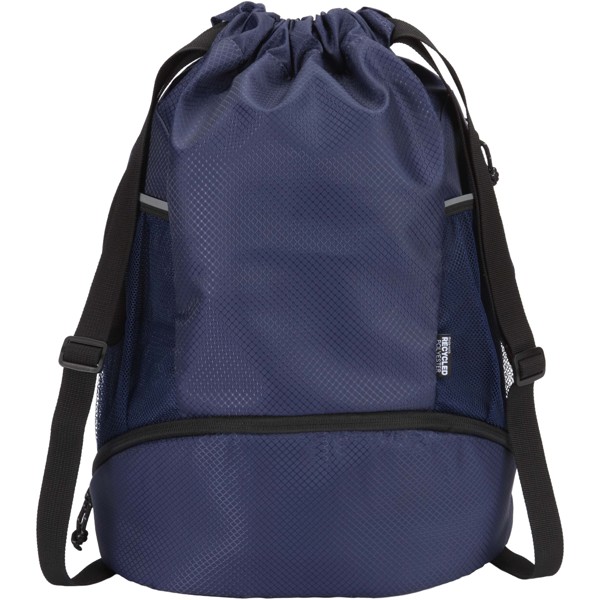 Sac de sport Varyon à cordon en matériaux recyclés certifiés GRS avec compartiment inférieur de 18 L - Marine