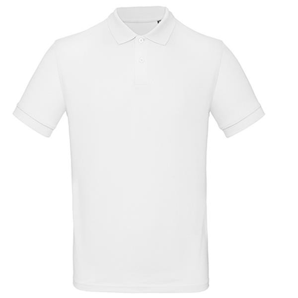 Polo B&C Inspire Men 170G - 100% Algodão Orgânico Ou Em Conversão - Branco / XL