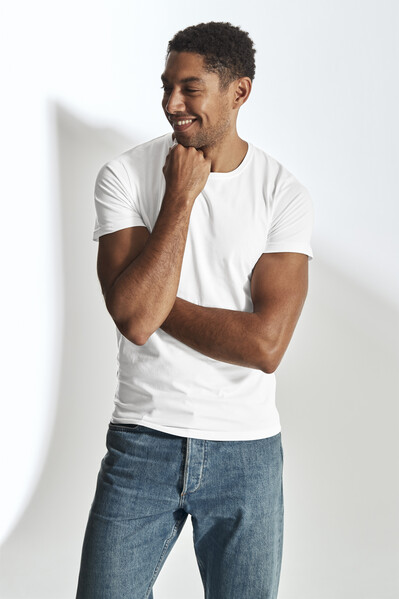 Cottover Gots Stretch R-Neck Man white L