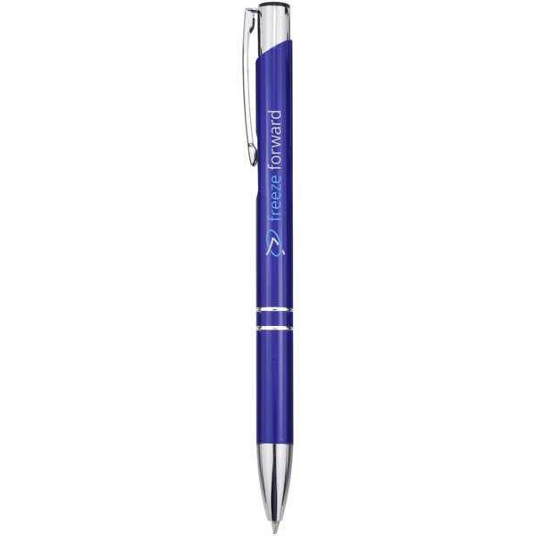Stylo bille rétractable en aluminium Moneta (encre bleue) - Bleu royal