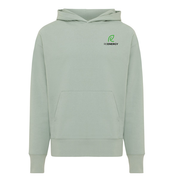 Mikina s kapucí Iqoniq Yoho relaxed fit z recykl. bavlny - Iceberg Green / XL