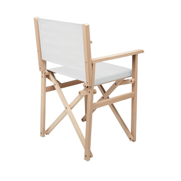 Rimies wooden beach chair, foldable, 80 kg max load - White