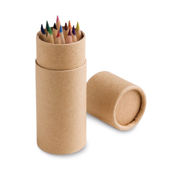 CYLINDER. Boîte avec 12 crayons de couleur