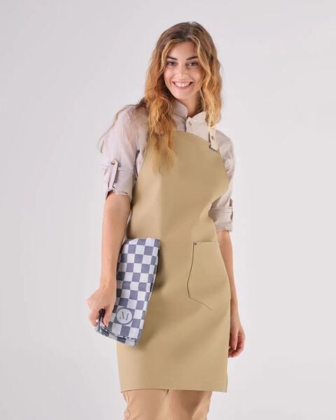 Avental Cruzado Eco-Leather Natural