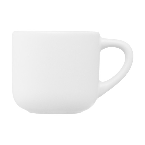 Alba Ceramic Matte Finish Espresso Mug - 90 ml - White / Silkscreen