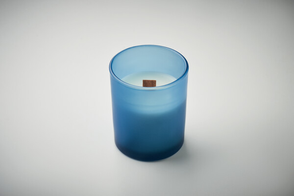 Bougie en cire végétale 80 gr Kivas Wood - Bleu