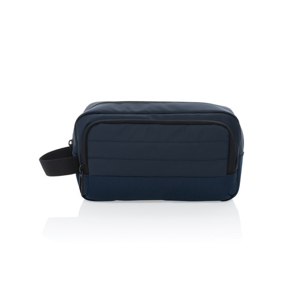 Trousse de toilette en rPET AWARE™ Armond - Bleu Marine