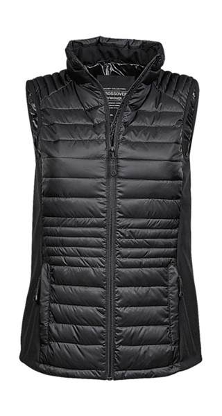 Ladies Crossover Bodywarmer - Black / Black / S