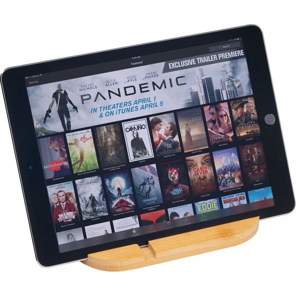 Bamboo tablet and smartphone holder HAILEY - Beige