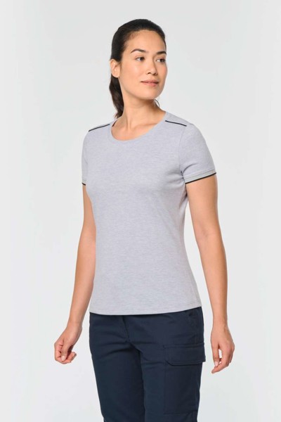 Ladies Short-Sleeved Daytoday T-Shirt - Navy / Silver / XS