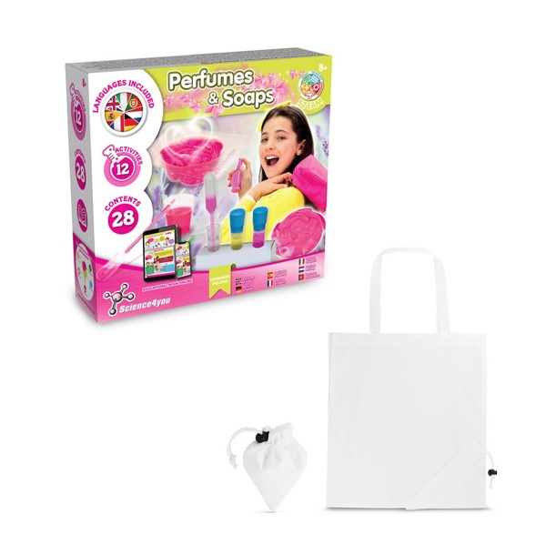 Perfume & Soap Factory Kit V. Jeu éducatif livré avec un sac cadeau pliable en 190T - Blanc