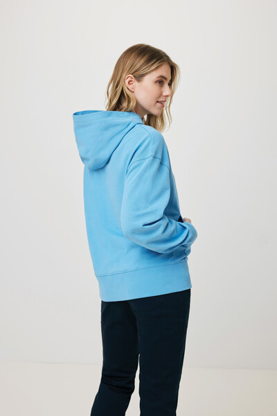 Mikina s kapucí Iqoniq Yoho relaxed fit z recykl. bavlny - Tranquil Blue / M