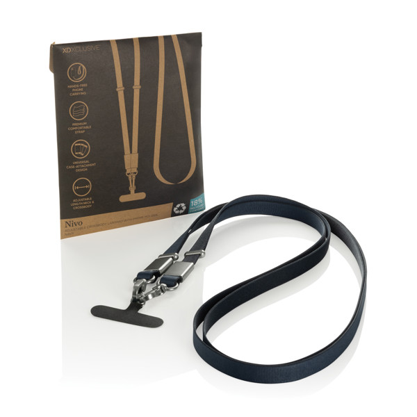 Lanière en PET recyclé RCS Nivo - Bleu Marine