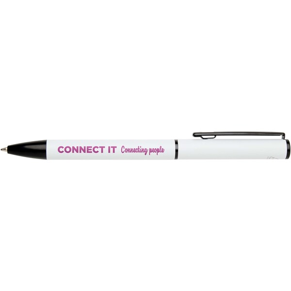 Verton recycled aluminium twist ballpoint pen with sleeve (blue ink) - White