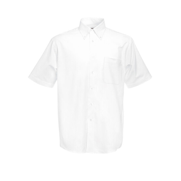 Camisa Oxford Manga Curta 135G - 70% Algodão/ 30% Poliéster - Branco / S