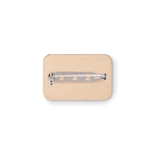 Round shape wooden lapel pin - Safety pin / Tissue paper wrapping