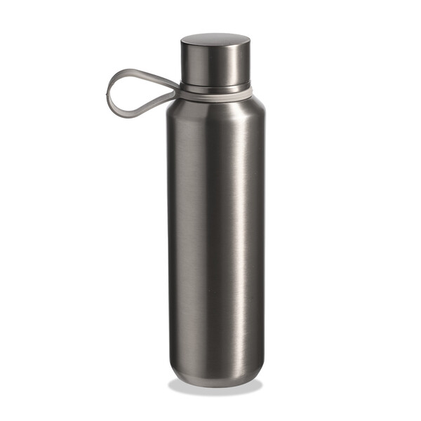 Garrafa Térmica em Aço Inoxidável Parede Dupla 600 ml - Prateada