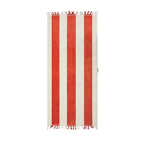 VINGA Valmer beach towel - Red / Beige