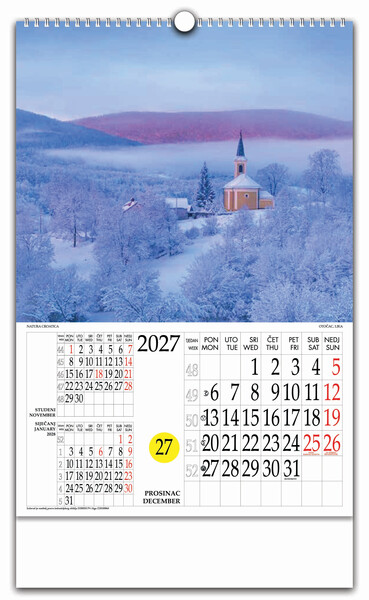 Zidni kalendar s rotacijskim krugom – Natura Croatica