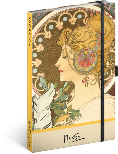 Notique Notes Alfons Mucha – Pero, Tečkovaný, 13 x 21 cm