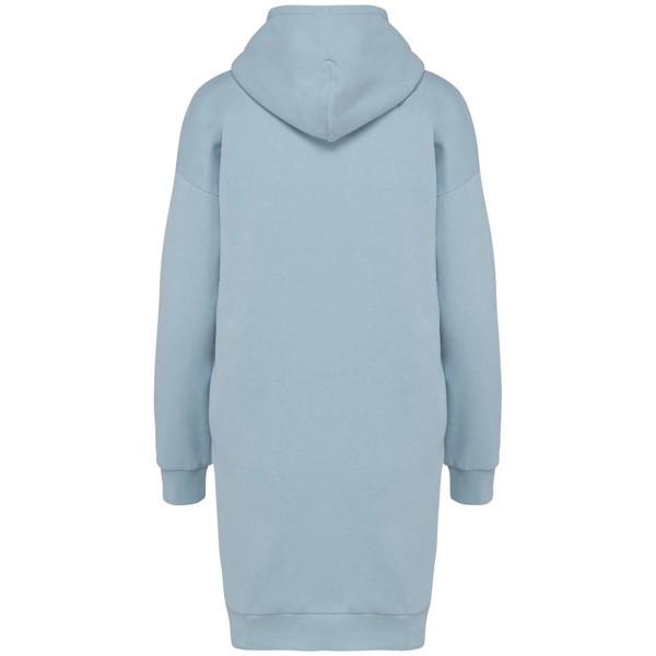 Ladies' Eco-Friendly Hooded Sweatshirt Dress - Aquamarine / XL