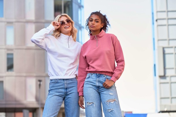 Women's Cropped 1/4 Zip Sweat - Arctic White / XXS