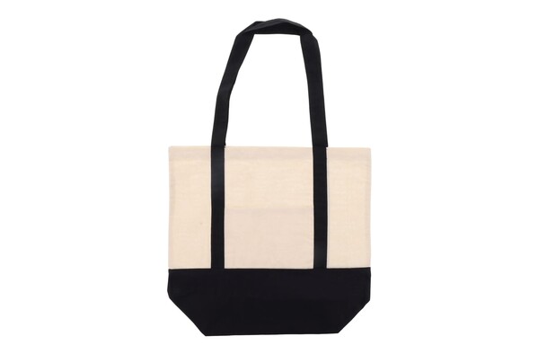 Sac à provisions en coton OEKO-TEX® 140g/m² 40x10x35cm - Noir