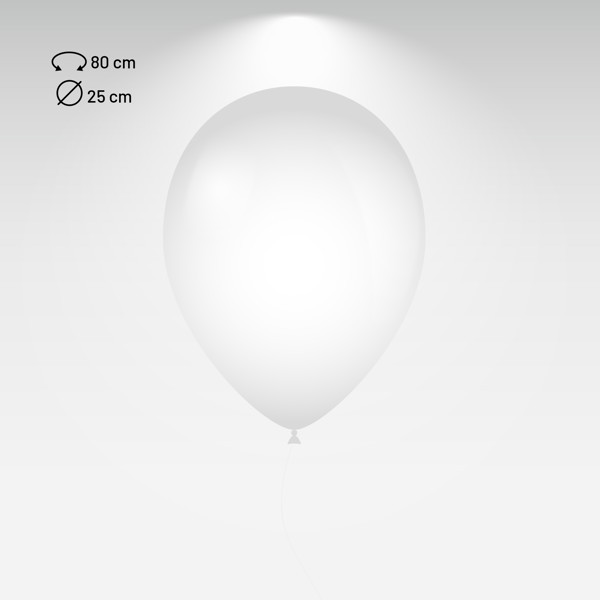 Balão Hg80i Personalizado, 2 Faces 2 Cores - Branco