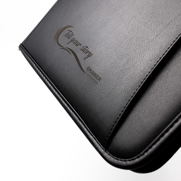 Solarino A4 zipper portfolio - Black