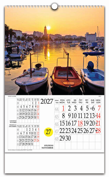 Zidni kalendar s rotacijskim krugom – Idemo na more