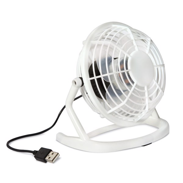 Airy USB ventilator, ABS, stikalo za vklop/izklop - Bela