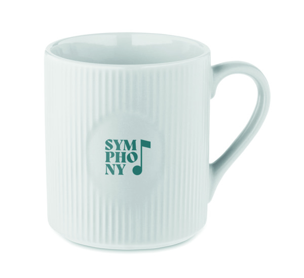 Ribbed ceramic mug mat 340 ml Ribmug - White