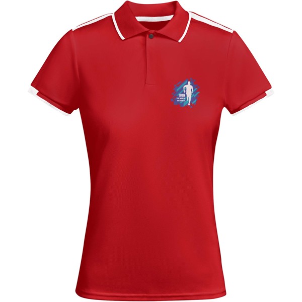 Polo sportiva a maniche corte da donna Tamil - Rosso / Bianco / XL