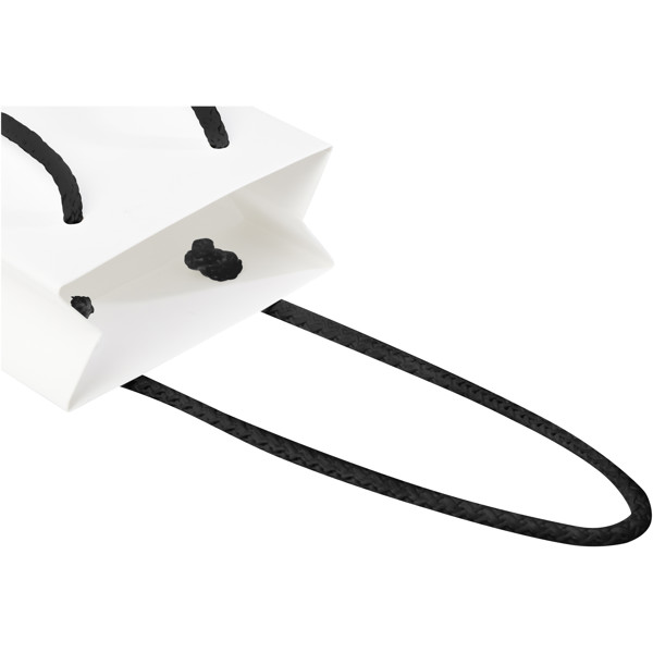 Small matte paper bag 170 g/m2, 9.5x4x17 cm - White / Solid Black