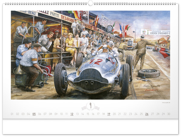 Notique Nástěnný Kalendář Oldtimers – Václav Zapadlík 2027, 64 x 42 cm