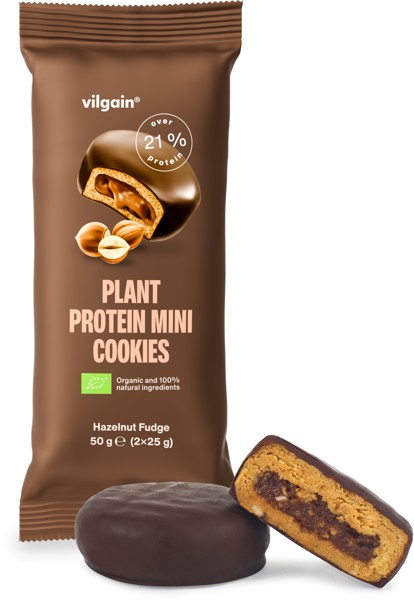 Vilgain Organic Plant Protein Mini Cookies 50 g (2 x 25 g) Hazelnut fudge *