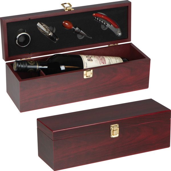 GRAHAM Cutie de vin din lemn pentru 1 sticlă - Brown