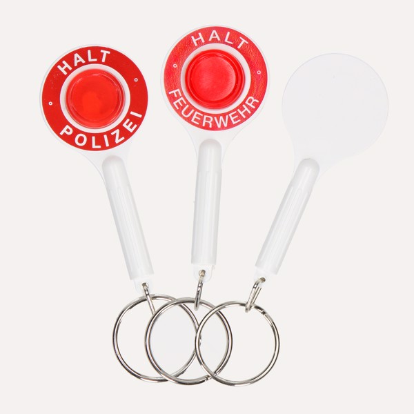 Schlüsselanhänger "Polizeikelle" - Weiss