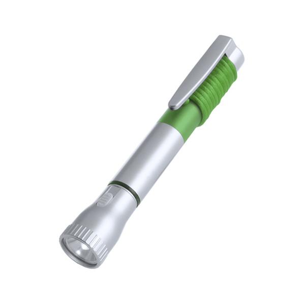 Bolígrafo Linterna Mustap - Gris / Verde