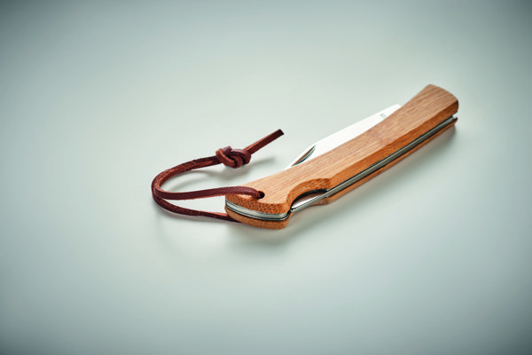Foldable knife in bamboo Mansan