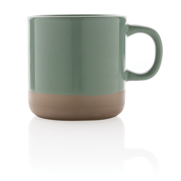 Glazovaný keramický hrnček 300ml - Zelená