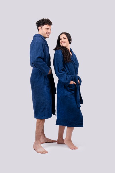 Olima Terry Bathrobe - White / M/L