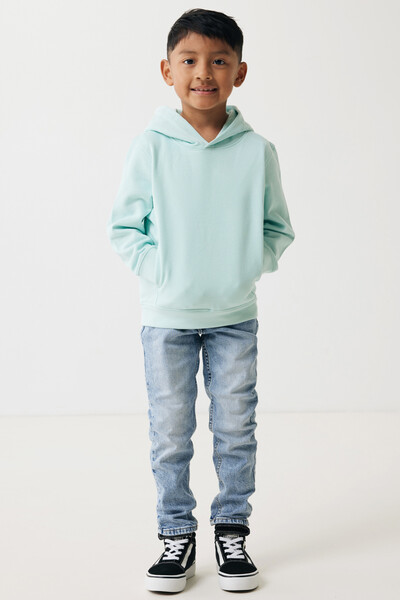 IQONIQ Yengo kids recycled cotton hoodie with sidepockets - Crushed Mint / 34