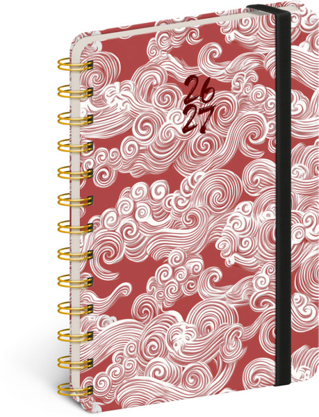 Notique Spirálový 18Měsíční Diář Petito – Mraky 2026/2027, 13 x 18 cm - Východní